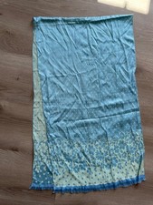 Halstuch Tuch hellblau Punkte Blumen 100% Seide