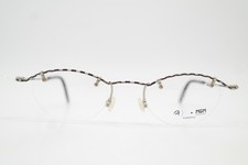Vintage Brille MGM OTTO KERN 9435 Silber Schwarz Halbrand Brillengestell