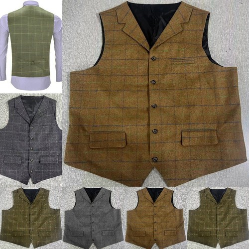 Herren tweed plaid weste - plaid,