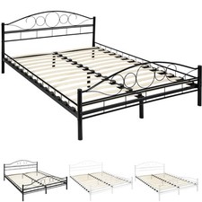 Schlafzimmerbett Bettgestell Metall Doppelbett + Lattenrost 140-180x200cm