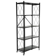 Metallregal Lagerregal Küchenregal zusammenklappbar auf Rädern 5 Regalböden Loft