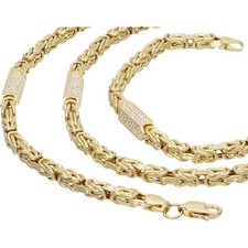 Bling Bling Königskette 585er 14K Echt Gold Zirkoniabesatz 60cm 4,5mm NEUWERTIG