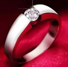 SPANN RING MIT ZIRKON HOCHZEIT VERLOBUNG ZIRKONIA EHERING HIGHEND DIAMANT Gr9/59