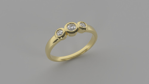 585er gelbgold ring - gelbgold, 3