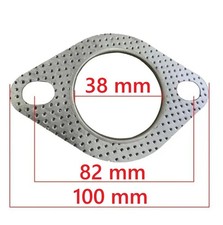2-Loch Auspuffflansch Auspuff Dichtung Flansch 1,49 Zoll / 38mm- mehrlagig dick