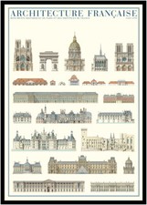 Frankreich Poster Kunstdruck Bild im Rahmen Französische Architektur 100x70cm