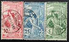 1900 Schweiz, Serie Weltpostverein, Musterbild, gest., MiNr. 71/73, ME 45,-