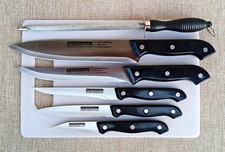 Edelstahlmesser-Set mit Schneidebrett und Wetzstahl