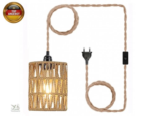 Boho rattan hängelampe mit - hängelampe,