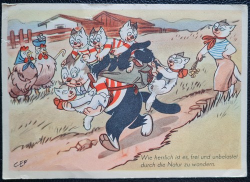 Comic postkarte kater - kater, oskar