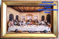 Das letzte Abendmahl 3D bild aus Holz/Farbige Handgeschnitzt, 61,5 ×42,5×8,6 cm