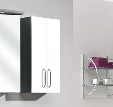 RESTPOSTEN Pelipal Badmöbel FLAMENCO Wandschrank 35 cm, weiß Glanz / Schwarz