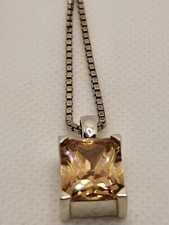 Silber Anhänger Citrin Sterlingsilber 925 mit kette Silber 835