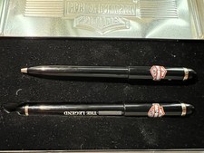 Harley Davidson Füllfederhalter und Kugelschreiber , mit  Org..Metal Dose .