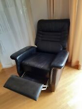 Baldino Orion TV Relax Liege Leder Sessel schwarz Rollen echt Leder ausklappbar 
