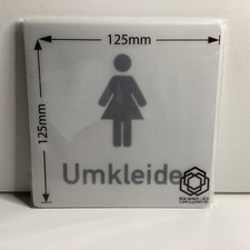 H077 - Türschild - Schild - 2x Umkleide - 125mm - Alu Mit Schwarzen Aufdruck