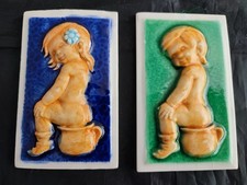 Türschilder Nostalgisch - WC Toilette - Mädchen Jungs - Set - Keramik Gips ?