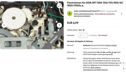 Flachriemen für ddr rft skr - flachriemen,