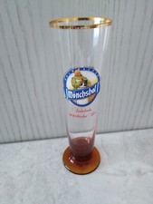 Mönchshof Bierglas Pokalglas Kulmbacher oranger Fuß 0,3l geeicht Goldrand H 22,5