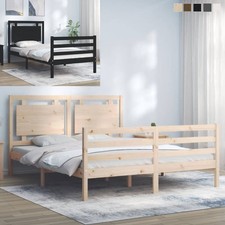 Massivholzbett mit Kopfteil Holzbett Bettgestell Ehebett Doppelbett Bett Gestell
