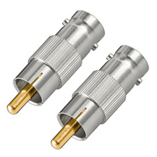 2 x Adapter - Cinch Stecker auf BNC Kupplung / Buchse - Audio Video - BNC Chinch