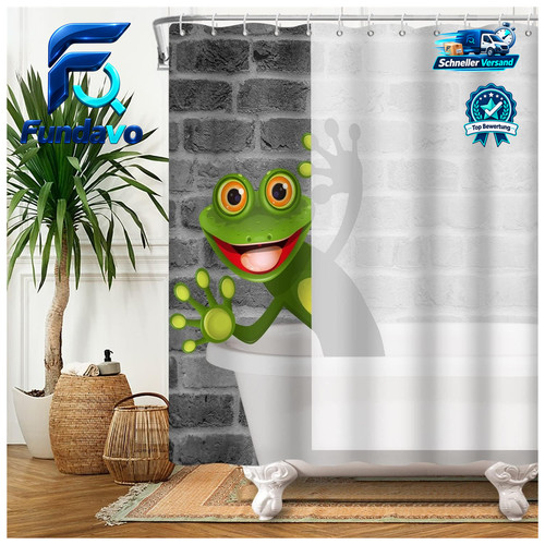 Duschvorhang karikatur frosch - duschvorhang,