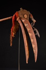 22834 Afrikanische Vogel Schnabel Helm Maske - KRAN Liberia, TRIBAL ART AFRICAN CRAFTS