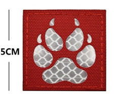 K9 White Paw Official VELCRO® Dog Handler Patch MWD Red Reflective Combat