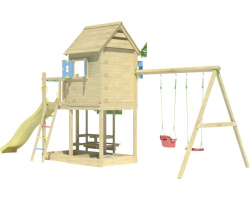 Doppelschaukel spielhaus mit - spielhaus,