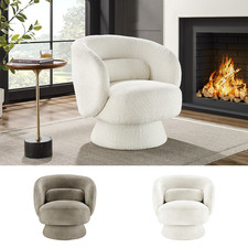 Lounge Sessel BOSSA NOVA - 80cm - FARBWAHL - 360° drehbar - Bouclé - Teddy