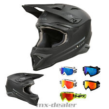 O'Neal 1 SRS V.25 ECE06 Solid Schwarz MX Helm Crosshelm + HP7 Brille Motocross 