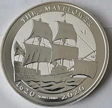2020 1oz 999 Silber The Mayflower Britische Jungferninseln PL 400th Anniversary