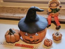 Herbstdeko 1Kürbiswindlicht 1 Kantensitzer 3Keramikkürbis