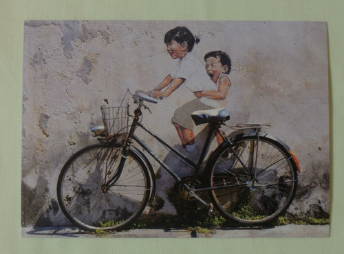 Postkarten kinder fahrrad - 1x,