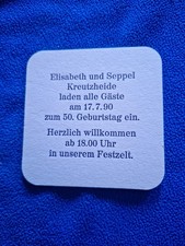 Bierdeckel 50 Geburtstag Elisabeth & Seppel - Krombacher