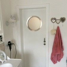 Türbullauge 45cm XXL Edelstahl Türfenster Bullauge Rundfenster "Milchglas"