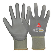 Hase Montagehandschuhe Arbeitshandschuhe Padua Nylon grau Größe 8 PU 10 Paar