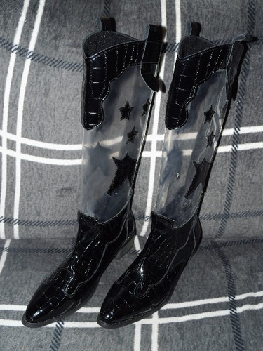 Absatz stiefel lack schwarz - absatz-stiefel,
