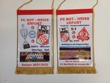 Wimpel Rot Weiß Erfurt  RWE Meister Oberliga Süd 2022 - Aufstieg Regionalliga
