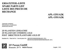 Ersatzteilliste Allradachse ZF APL 1251 und 1351 A2K