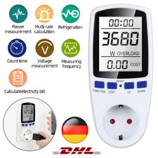 Strommessgerät Leistungsmesser Wattmeter Stromzähler EU Steckdose Energiemonitor