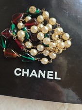 Chanel Vintage Kette 1985 • Gripoix Glas • Perlen • 90cm • Sehr Selten Erbstück 