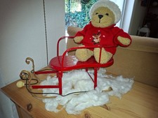 Schlitten Dekoration Weihnacht Nikolaus Rarität Nostalgie rot ~37 cm alt Winter