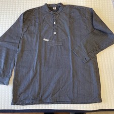 Hochwertiges Baumwollhemd, Langarm * Fisherman * Gr. XXL Blau-Weiß Liniert