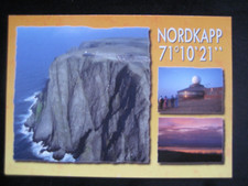 Nordkapp 71°10'21''. Postkarte. Foto: Björn Rasch-Tellefsen.