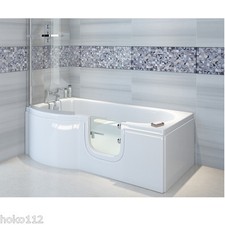 Badewanne mit Tür Skali 167,5x85/75cm + Duschkabine,Wannenschürze und Ablauf