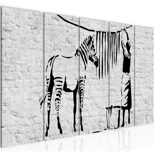 Wandbilder set washing zebra - washing,