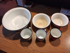 Emaille Konvolut 6 Teile