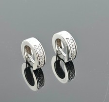 Weißgold Creolen Gold 585  mit Brillanten * 14 k Brillant Ohrringe