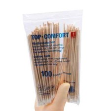 100 x Wattestäbchen Holz, mit